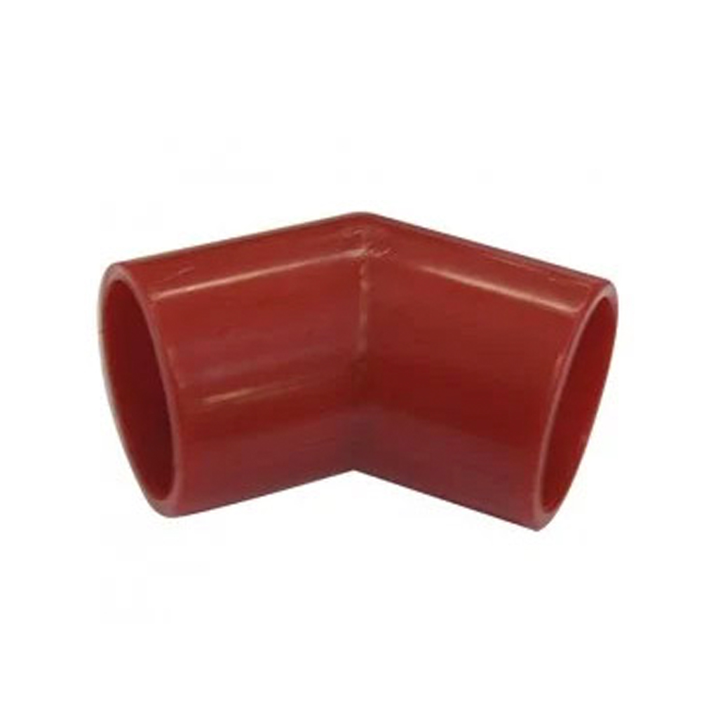 Paquete de 5 curvas de 45º para tuberÃa de muestreo ABS libre de halógenos IGNÃFUGO V0. Color rojo