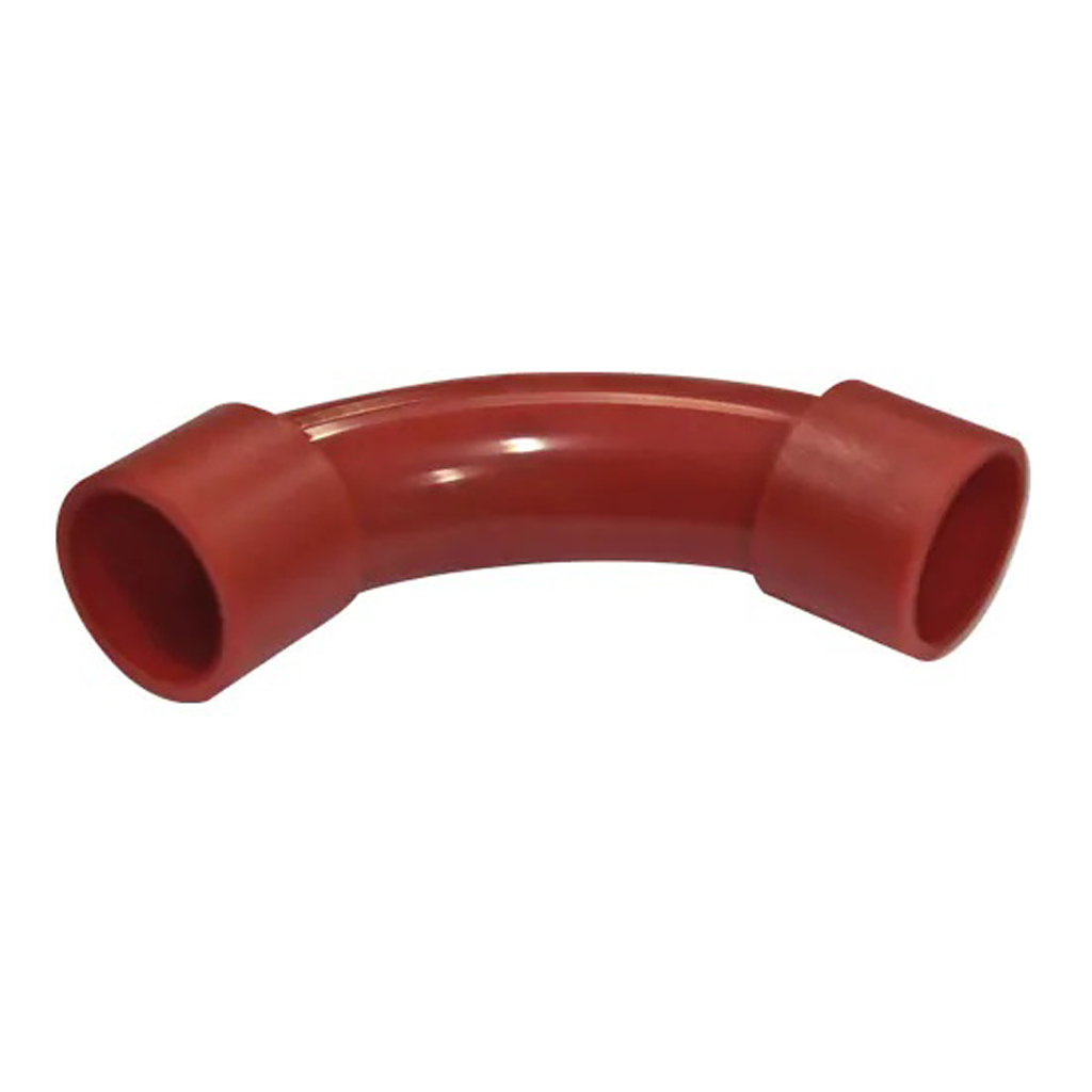 Paquete de 5 curvas de 90º para tuberÃa de muestreo ABS libre de halógenos IGNÃFUGO V0. Color rojo