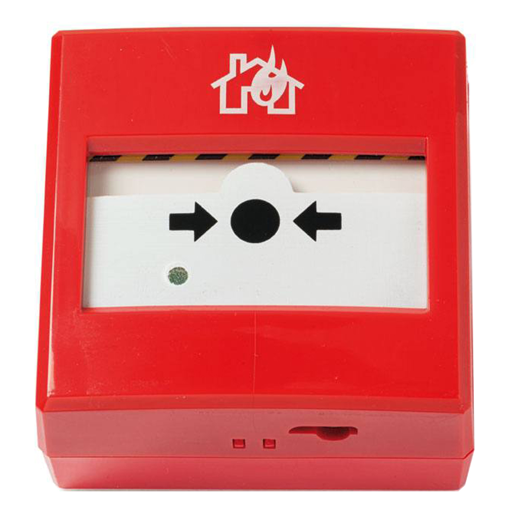Pulsador convencional rearmable con base baja, led indicador y aislador
