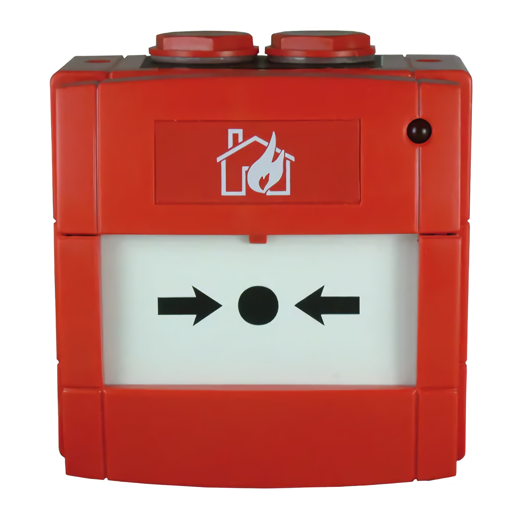 Pulsador de alarma IP67 con aislador de cortocircuitos incorporado.
