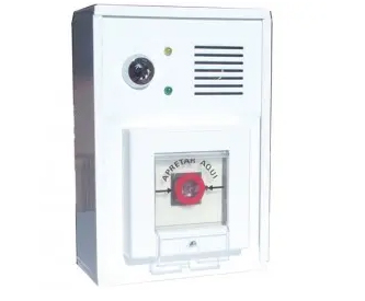 Unidad de control para puertas de emergencia. Con sirena piezoeléctrica de aviso de alarma.